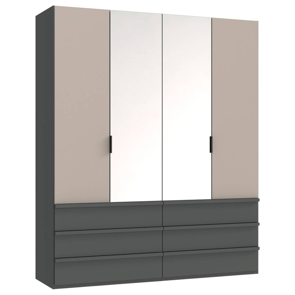 Falttürenschrank Oxford Sahara grau B/H/T: ca. 200x236x58 cm