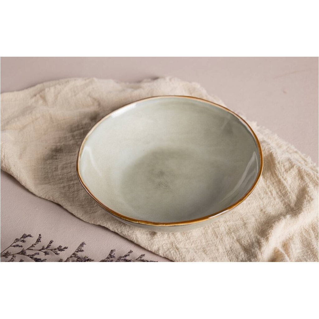 Teller beige Steinzeug D: ca. 18,5 cm