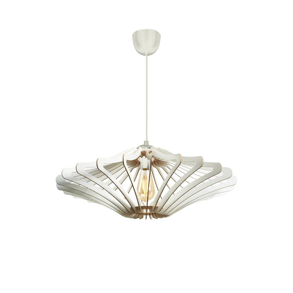 Opviq Pendelleuchte weiß MDF B/H/T/L/D: ca. 47x55x47x47x47 cm E27 2 Brennstellen