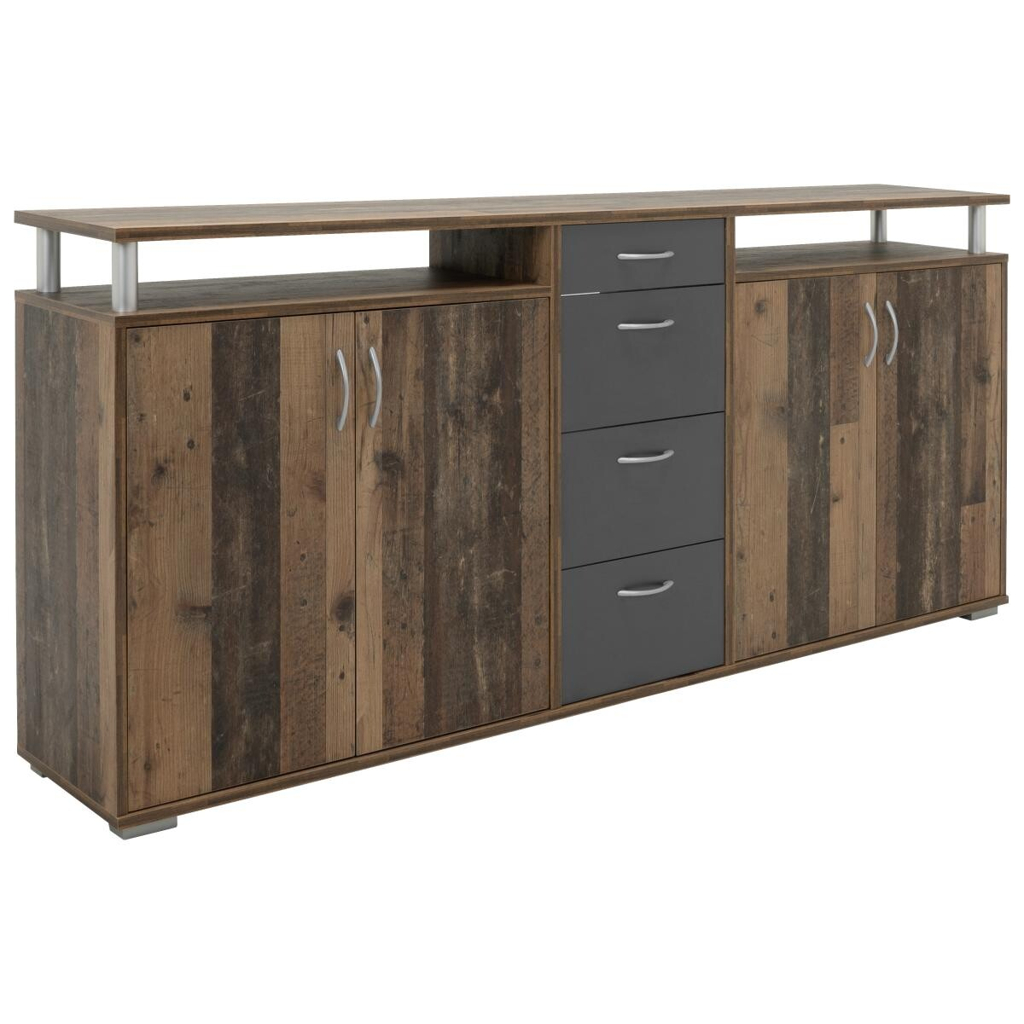 Sideboard Maximo Old Wood Nachbildung anthrazit B/H/T: ca. 208x94x38 cm