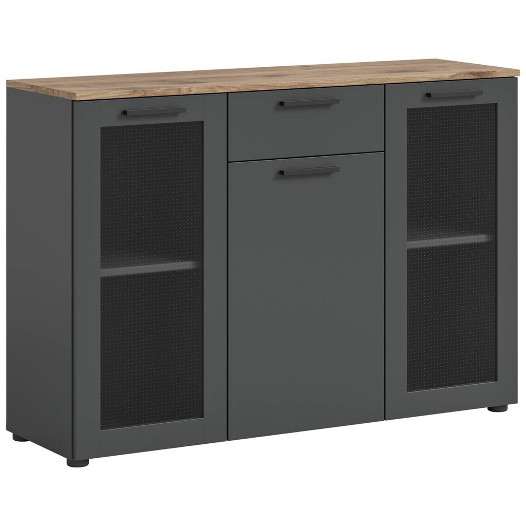 Sideboard Niklas anthrazit Eiche Nox Oak Nachbildung B/H/T: ca. 120x84x35 cm
