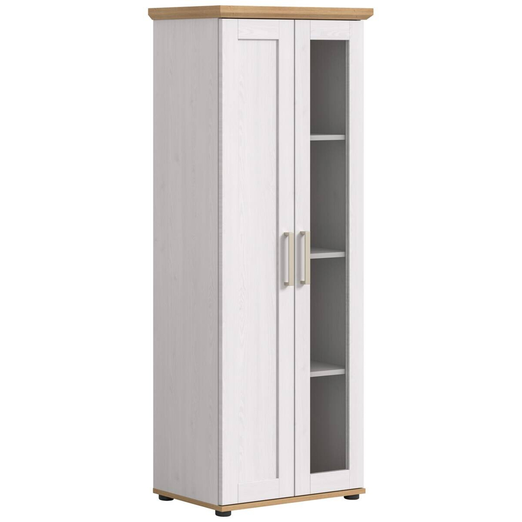 Vitrinenschrank VERONA Lärche Nachbildung Eiche Nachbildung B/H/T: ca. 64x161x37 cm