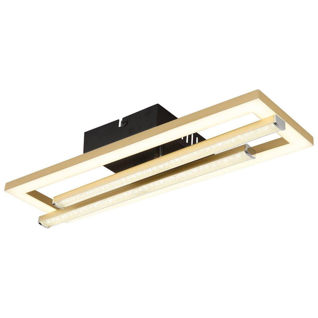 GLOBO LED-Deckenleuchte schwarz gold Kunststoff B/H/T: ca. 37,5x6,3x40 cm 1 Brennstellen