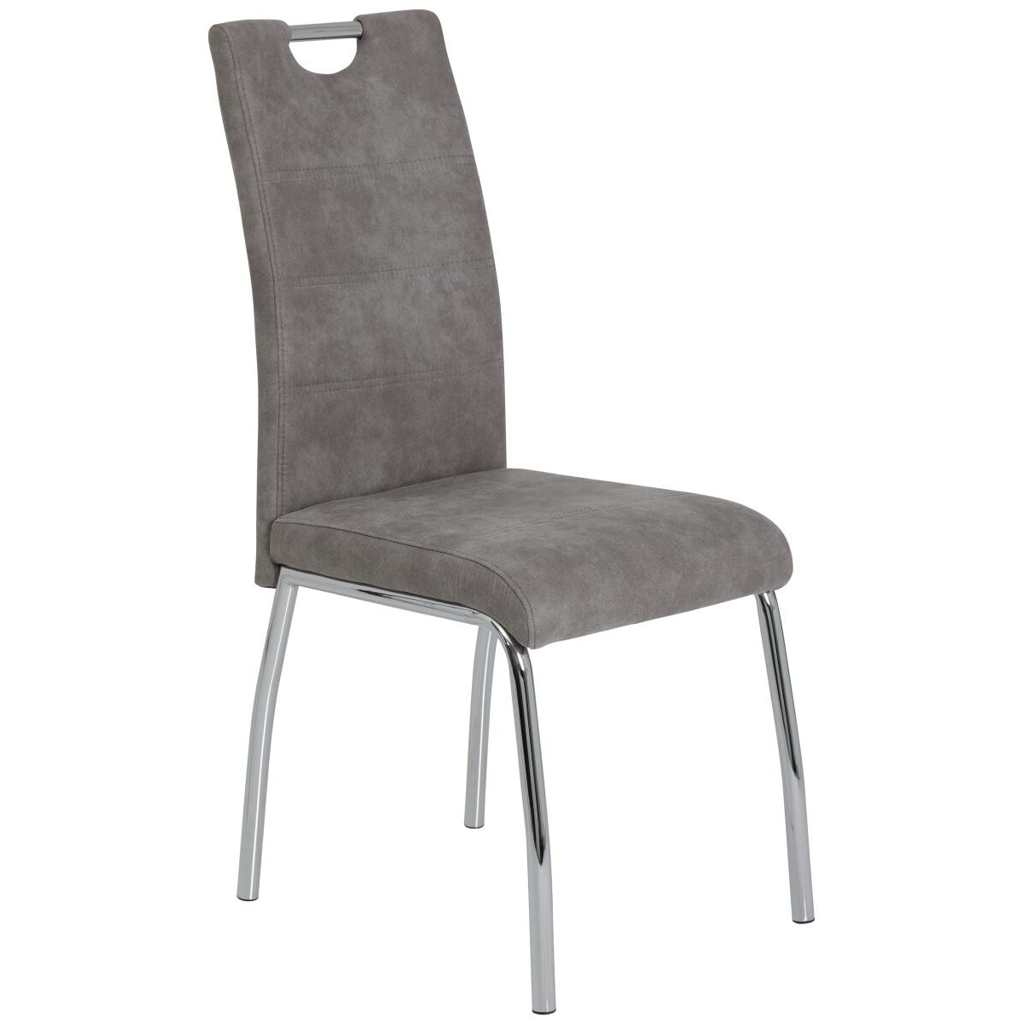 Stuhl Susi 2er Set grau Vintage Microfaser B/H/T: ca. 44x98x61 cm