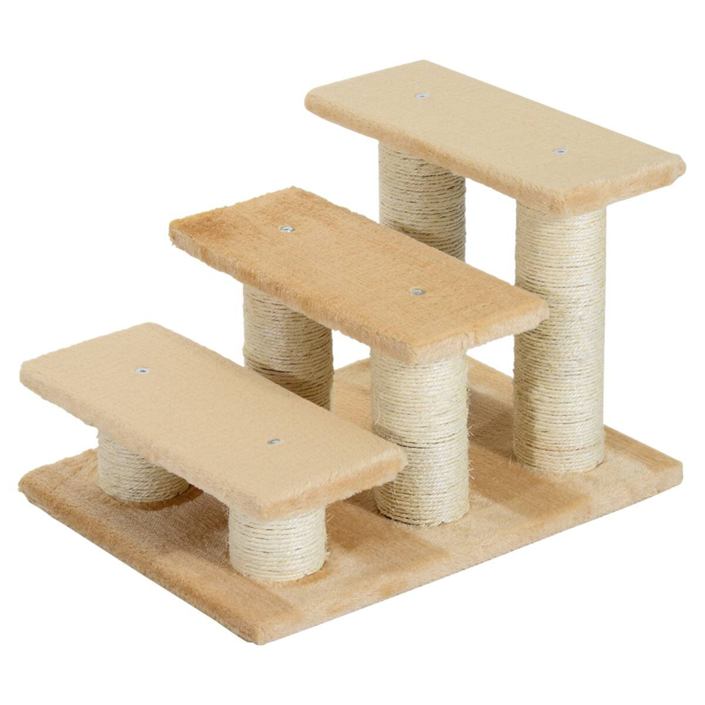 PawHut Katzentreppe beige Spanplatte B/H/L: ca. 35x34x45 cm