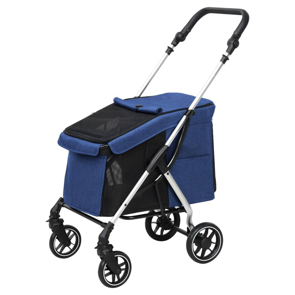 PawHut Hundewagen blau Aluminium B/H/L: ca. 48,5x106x80 cm