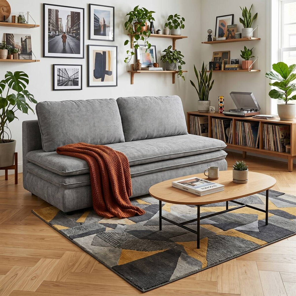 Schlafsofa Fiesta grau Microfaser B/H/T: ca. 200x89x85 cm