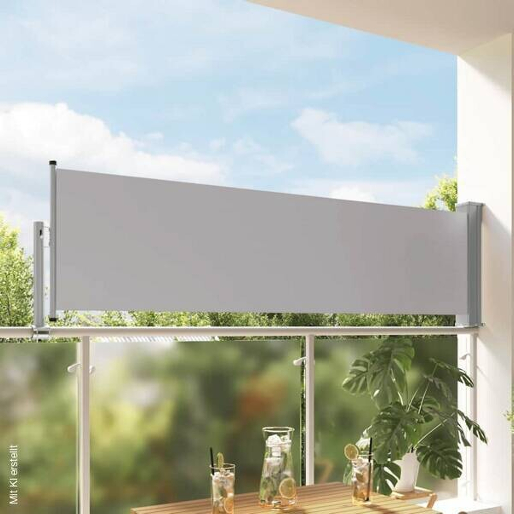 vidaXL Seitenmarkise grau B/H/T/L: ca. 300x80x300x300 cm