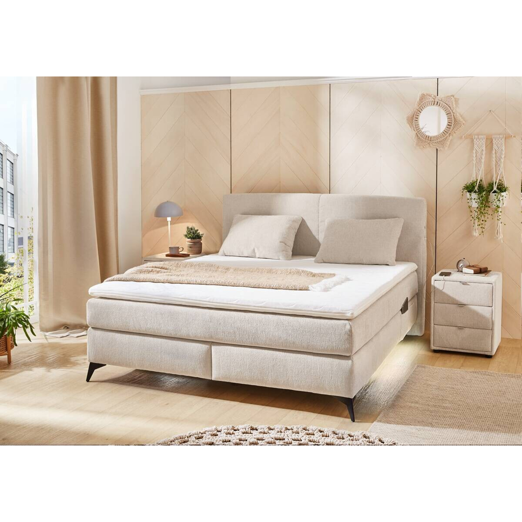 Boxspringbett  beige Liegefläche B/L: ca. 160x200 cm