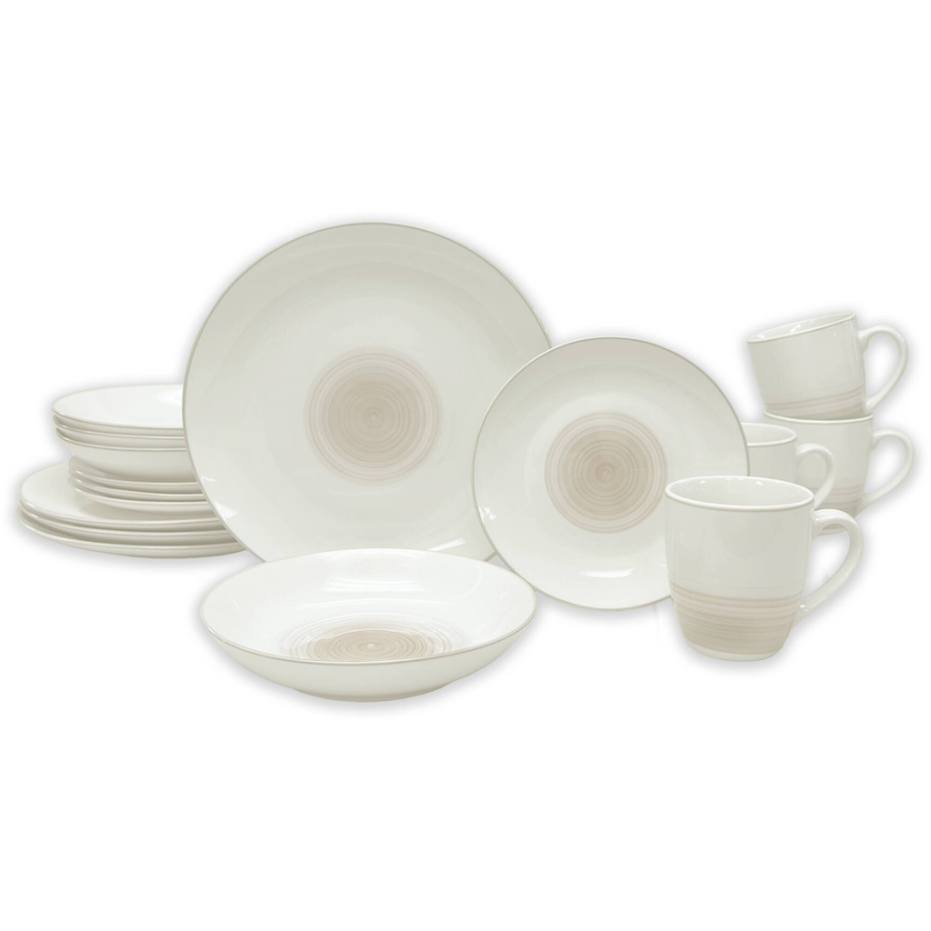 KEVOLI home Kombiservice sand Porzellan 16 tlg.