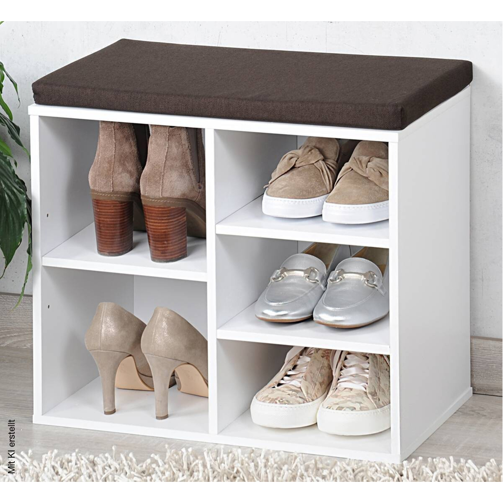 Kesper Schuhschrank weiß Holz B/H/L: ca. 48x29,5x51,5 cm