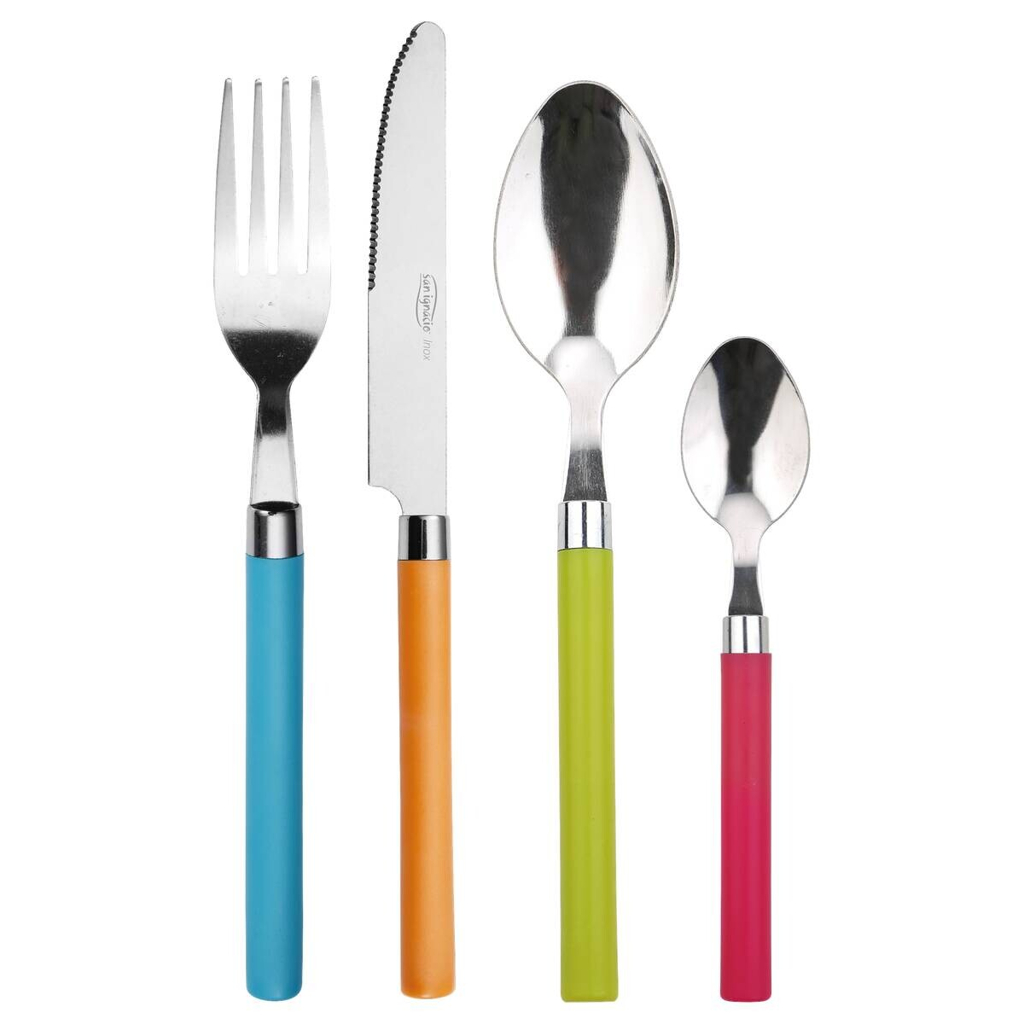 SAN IGNACIO Besteckset HAPPIE COLORS bunt Edelstahl 24 tlg.