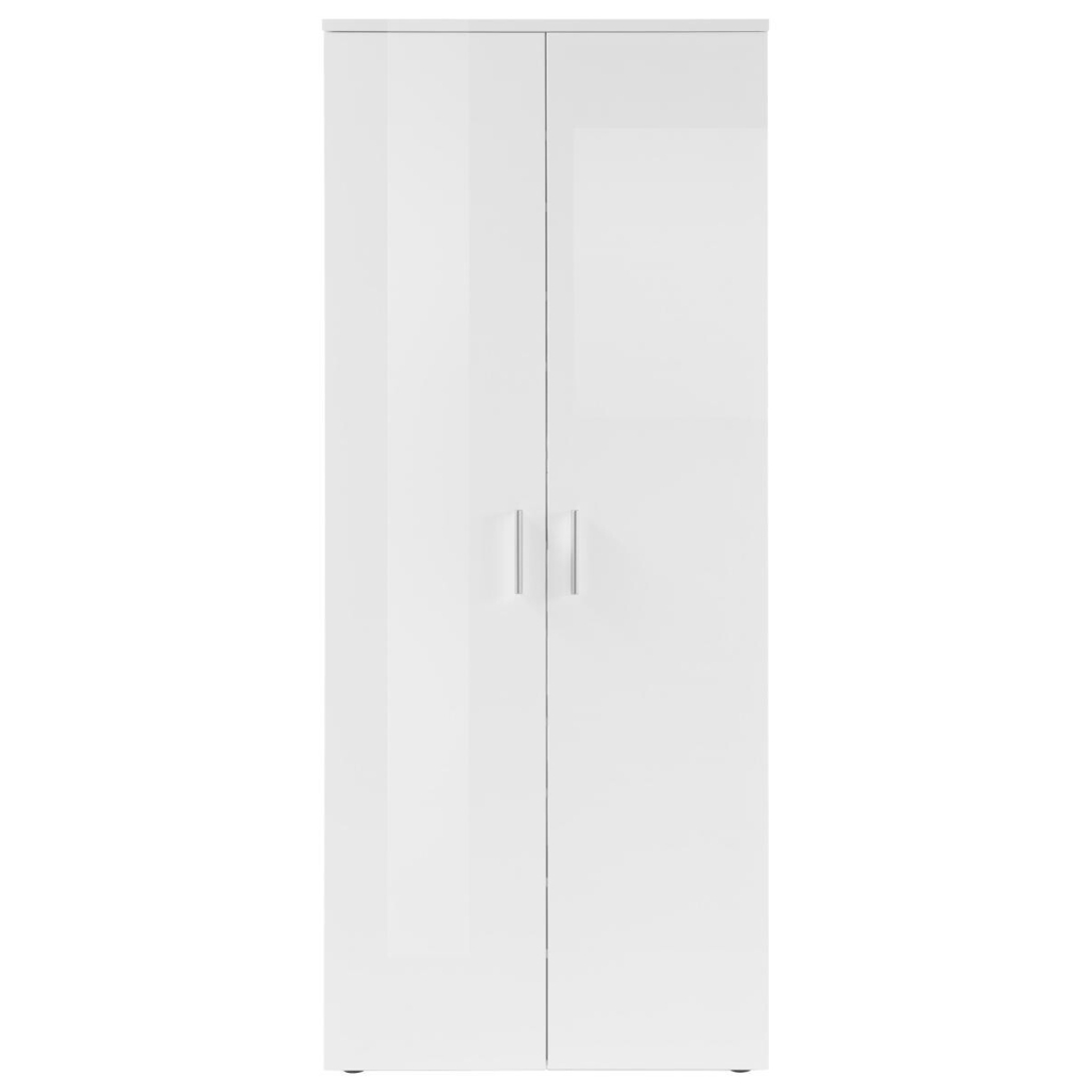 Schuhschrank Lincoln weiß weiß glänzend B/H/T: ca. 80x190x35 cm