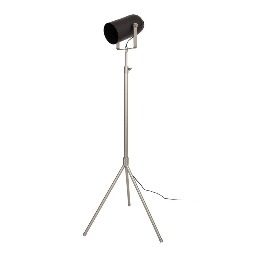 Kayoom Stehlampe schwarz silber Stahl Messing Eisen B/H/L: ca. 53x163x27 cm E27 1 Brennstellen