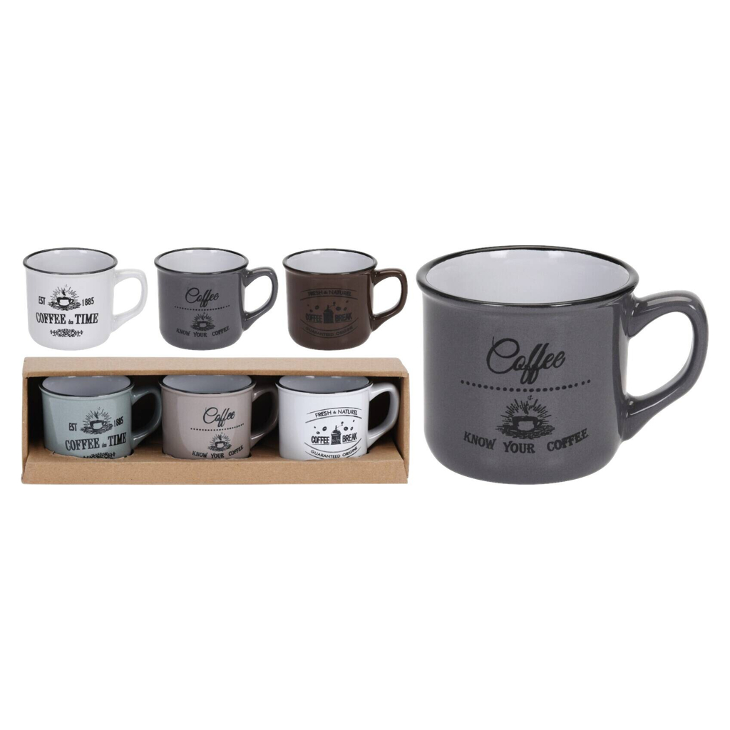 Becher 3er Set mehrfarbig Keramik