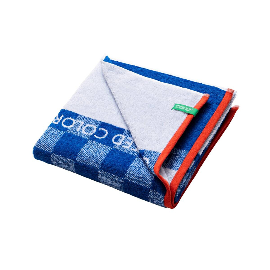 BENETTON Kinder-Strandtuch blau Baumwolle B/L: ca. 140x70 cm