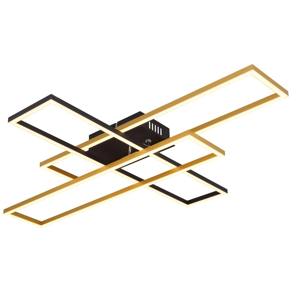 GLOBO LED-Deckenleuchte Dakari schwarz gold Aluminium Metall B/H/T: ca. 60x9,5x80 cm