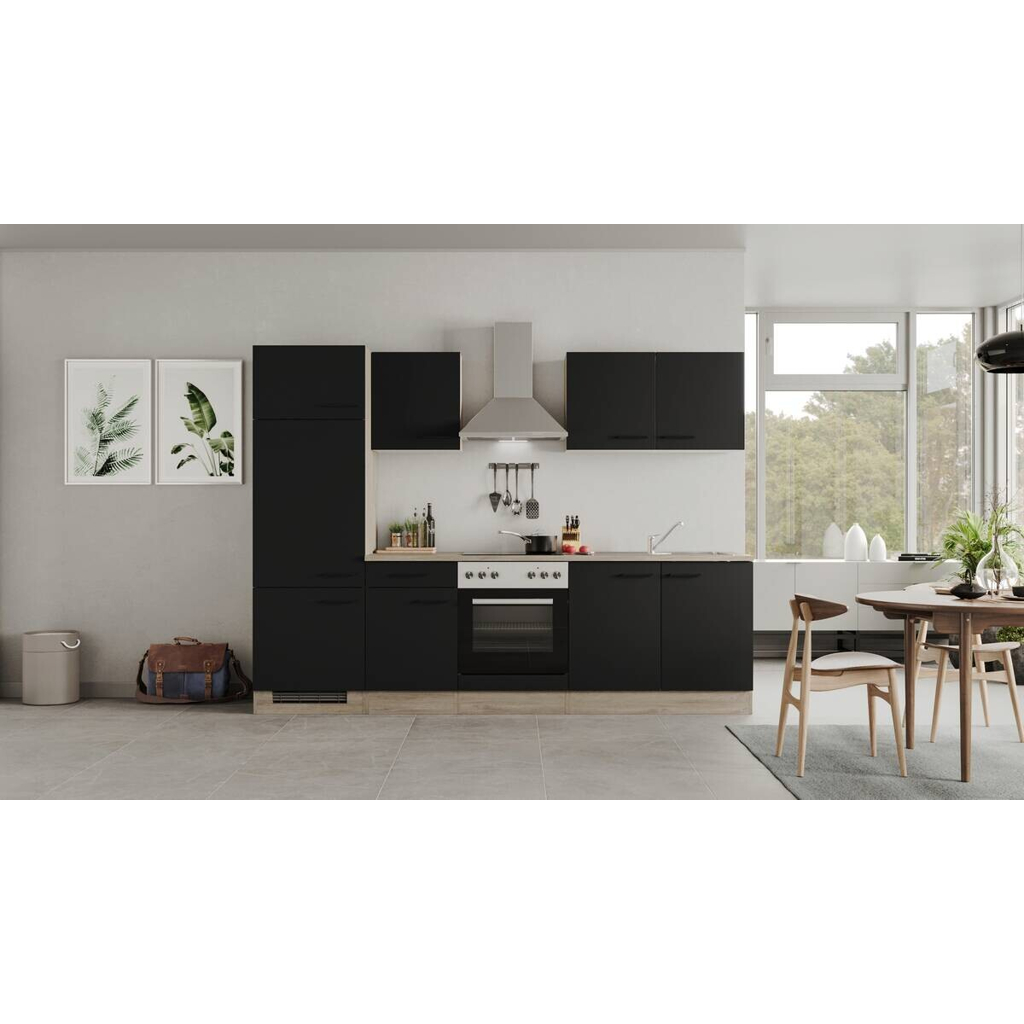 Küchenblock Capri schwarz matt B/H/T: ca. 270x200x60 cm