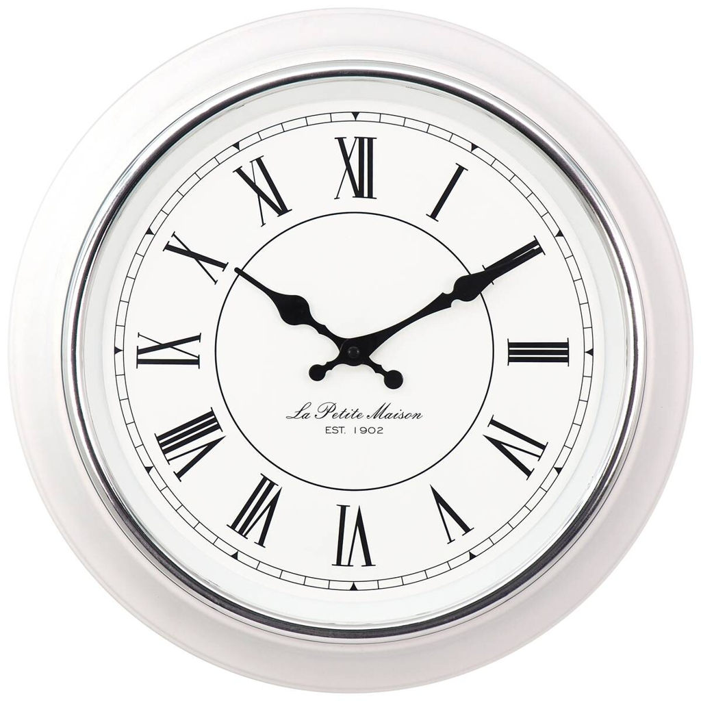 Mebus Wanduhr weiß D: ca. 38 cm
