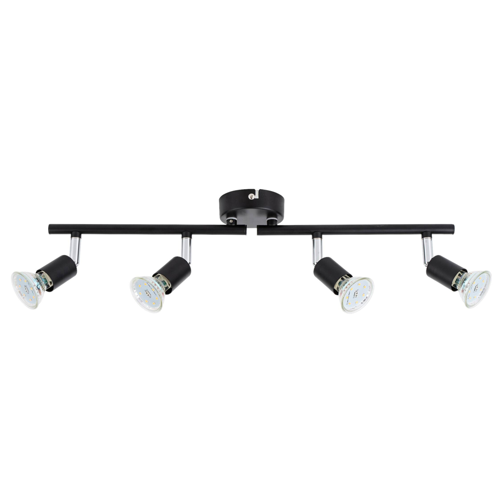 POCOline LED-Spot 4-flg. Boris schwarz B/H/L: ca. 50x8x10 cm 4 Brennstellen
