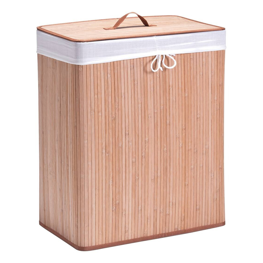 Zeller Wäschesammler 2-fach natur Bambus B/H/L: ca. 32x63x52 cm