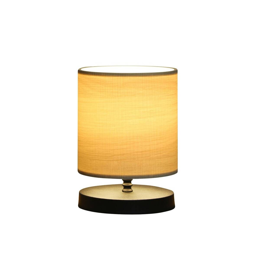 Opviq Tischleuchte schwarz beige PVC B/H/L: ca. 15x22x15 cm E14 1 Brennstellen