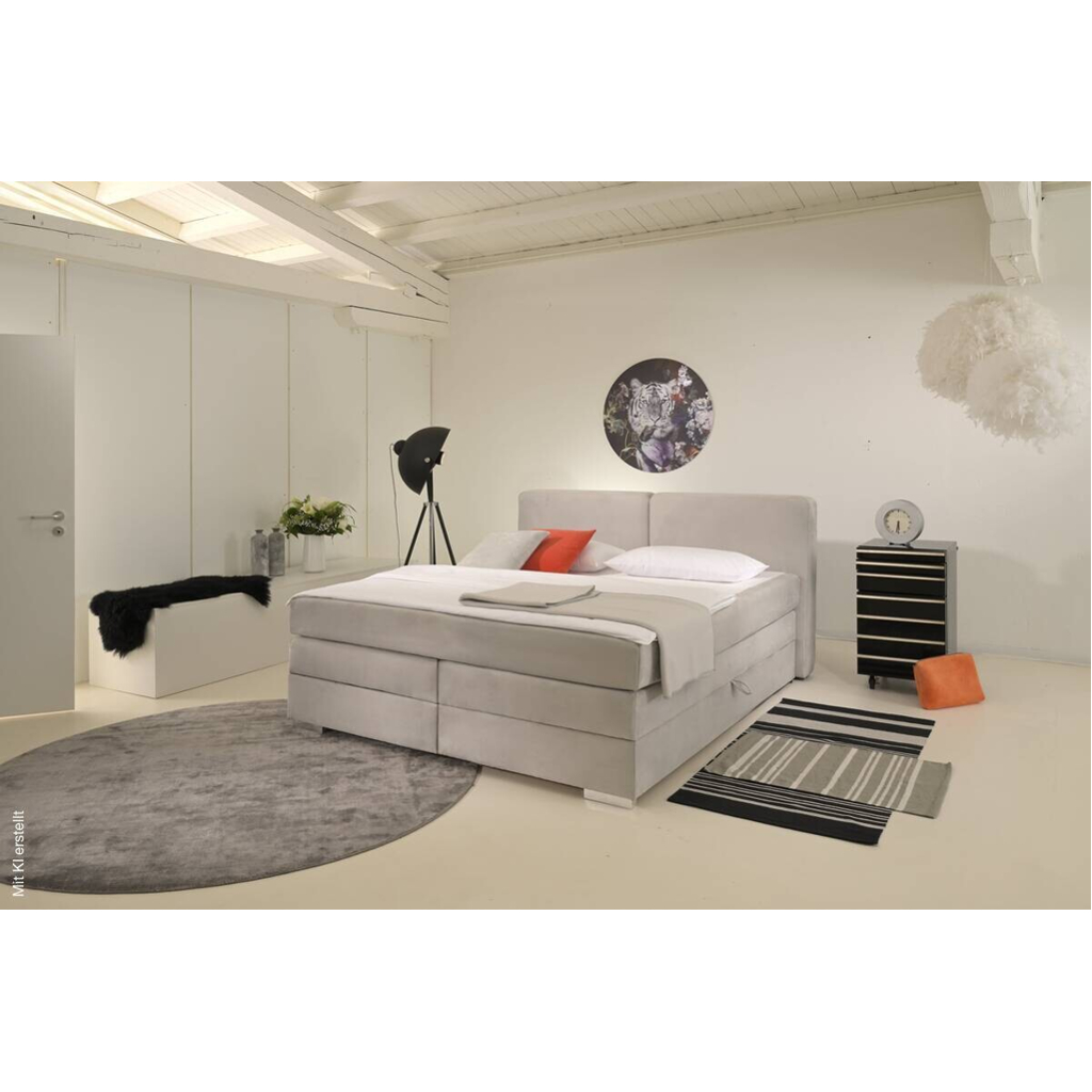 Boxspringbett Happy hellgrau Liegefläche B/L: ca. 160x200 cm