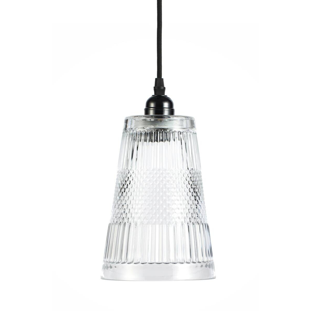 Kayoom Pendelleuchte schwarz transparent Glas B/H/L: ca. 14,5x25x14,5 cm E27 1 Brennstellen
