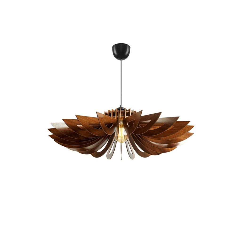 Opviq Pendelleuchte nussbaum MDF B/H/L: ca. 68x50x68 cm E27 1 Brennstellen