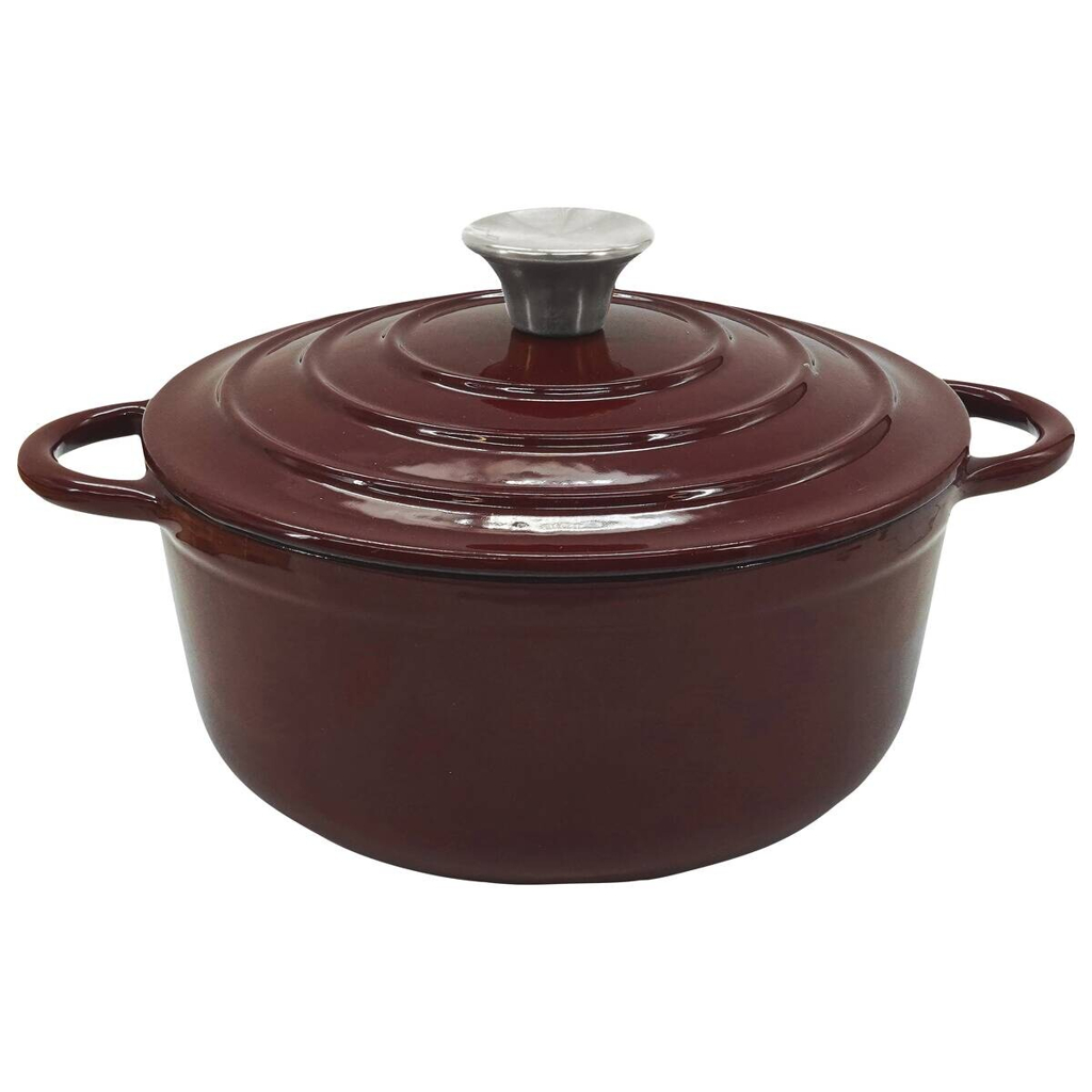 Fackelmann Kochtopf weinrot Eisen D: ca. 22 cm