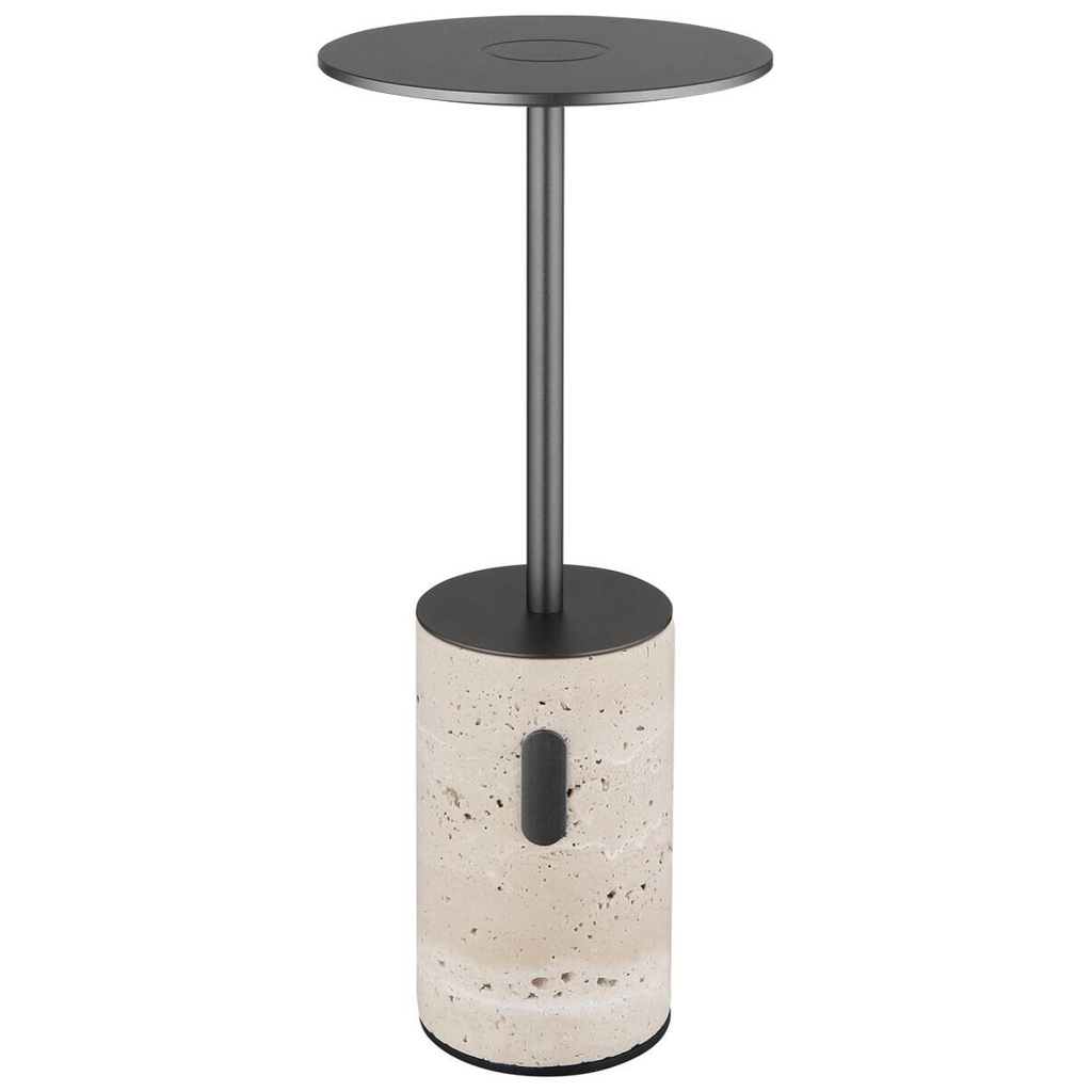 GLOBO Tischleuchte Opal Graphit grau Aluminium Stein H/D: ca. 27,6x12 cm 1 Brennstellen