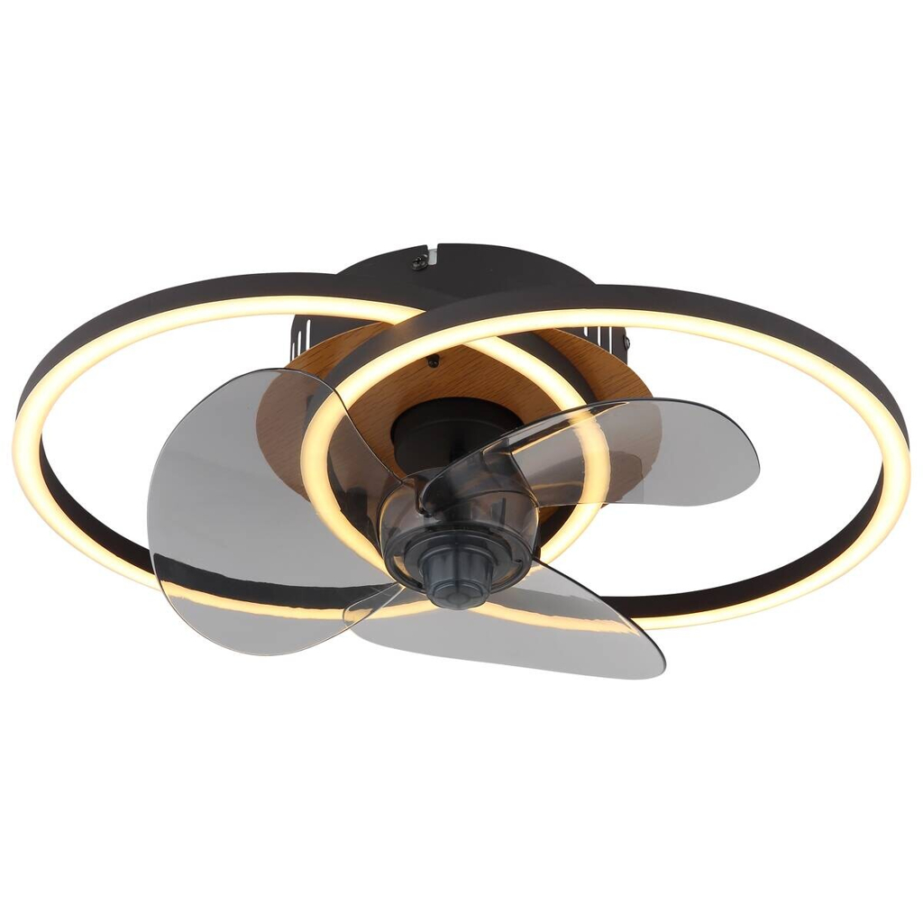 GLOBO Deckenventilator Karen schwarz dunkelbraun B/H/T: ca. 28x14,4x42 cm max. 24 W