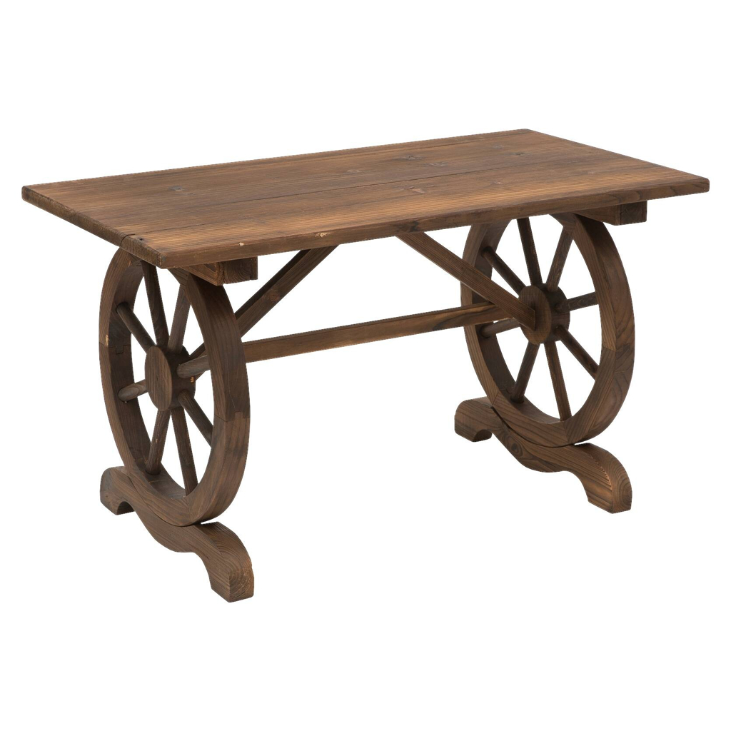 Outsunny Gartentisch natur Holz B/H/L: ca. 60x65x115 cm