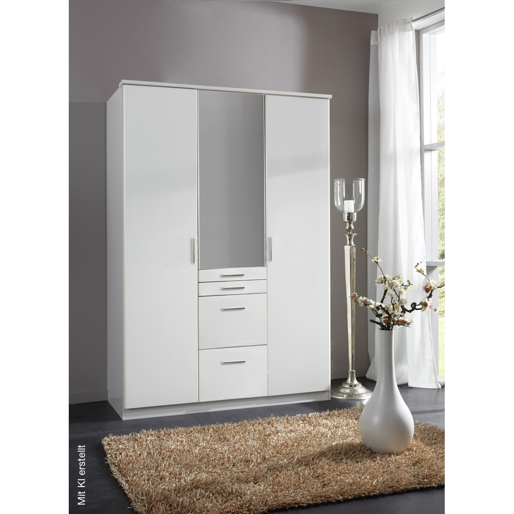 Kleiderschrank Aachen weiß B/H/T: ca. 135x199x58 cm