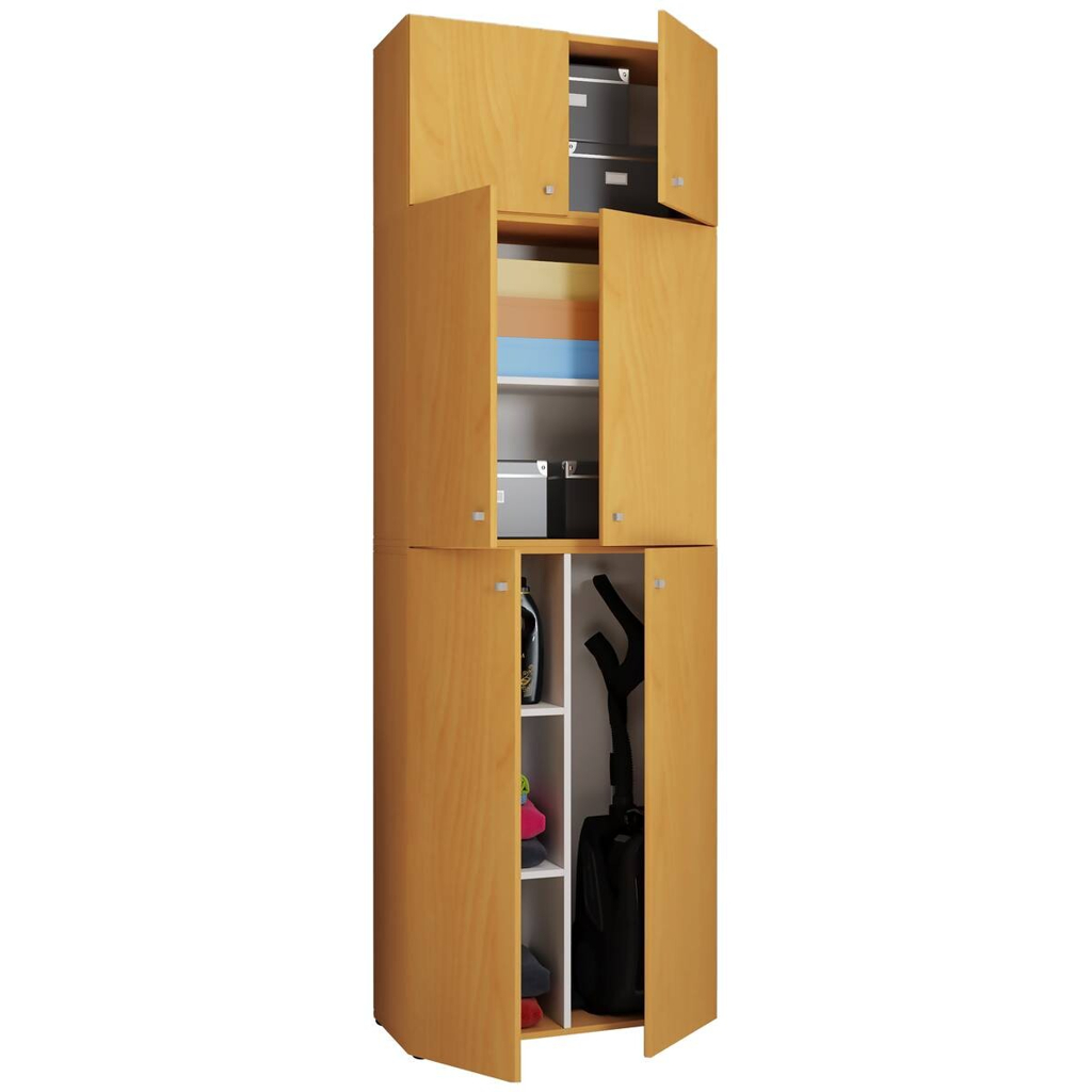 Putzschrank Lona buche Nachbildung weiß B/H/T: ca. 70x223x39 cm