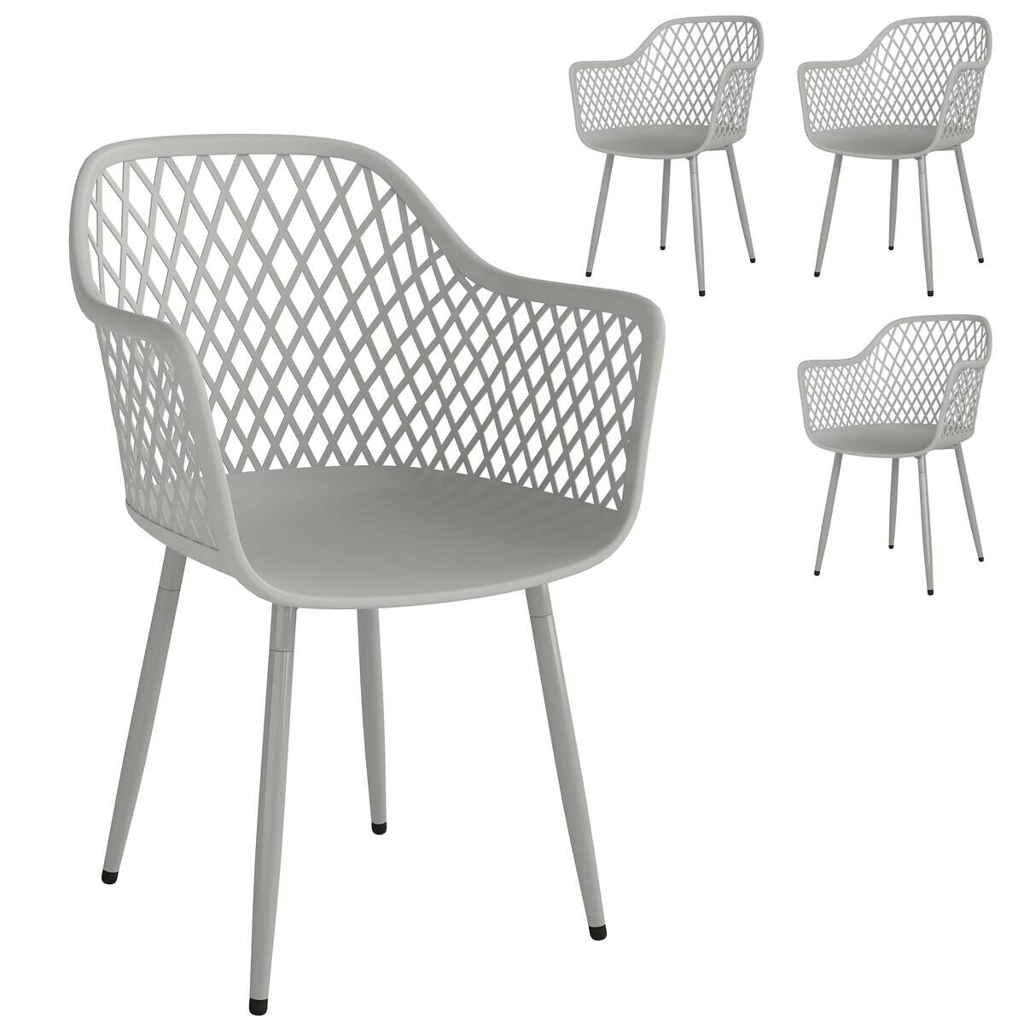 Outsunny Gartenstuhl grau Kunststoff B/H/L: ca. 51x84x56 cm