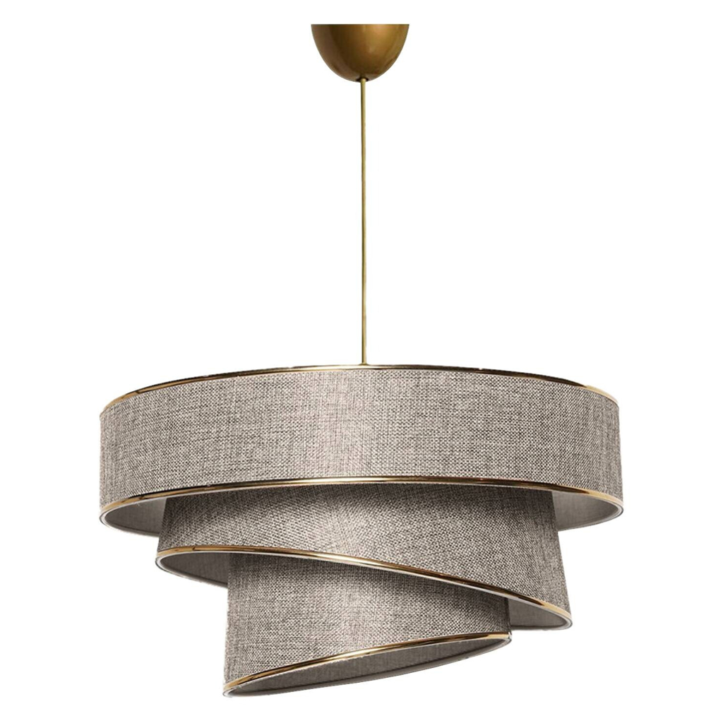 Opviq Pendelleuchte Couper beige gold B/H/T/L/D: ca. 40x70x40x40x40 cm E27 1 Brennstellen