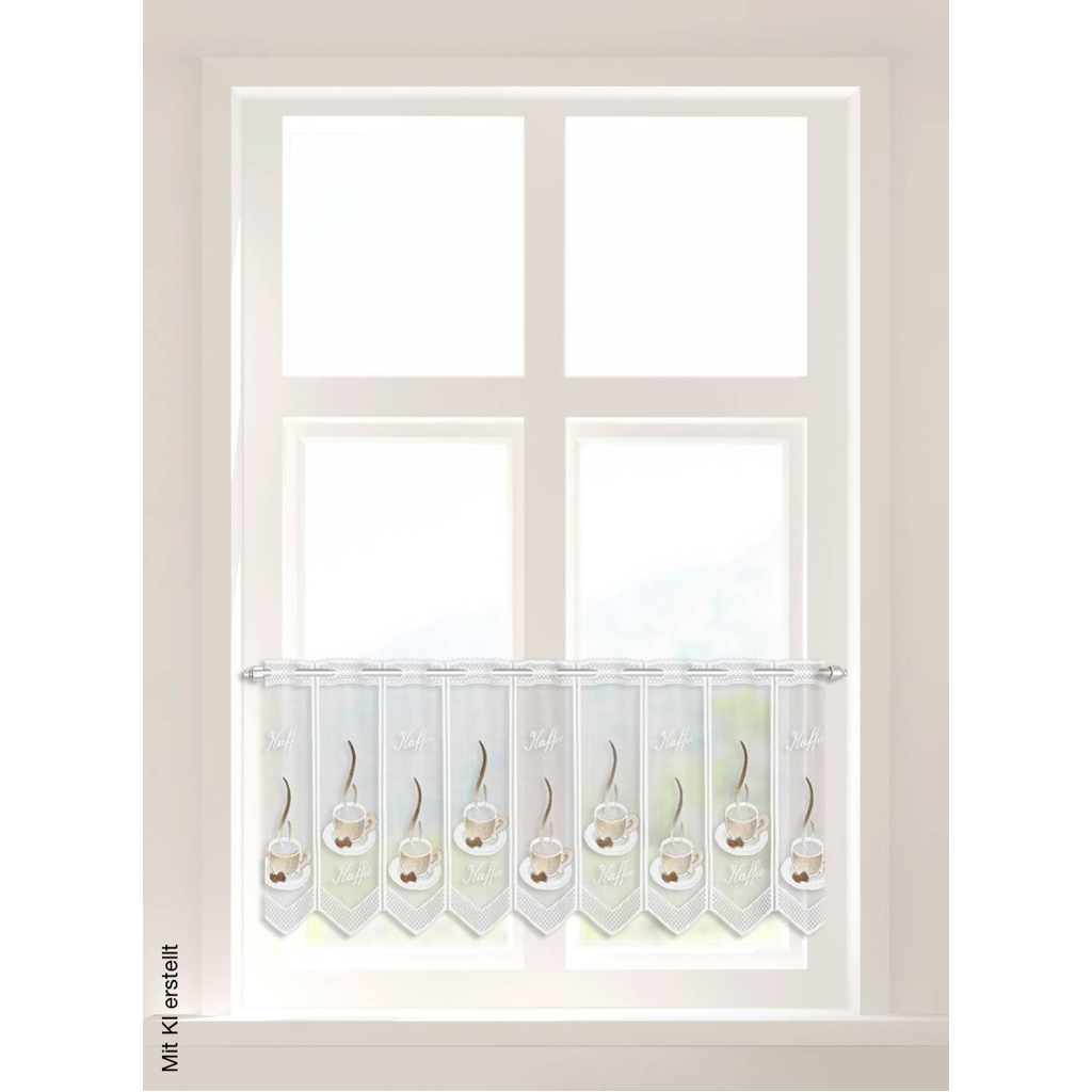 POCOline Scheibengardine Kaffee braun B/L: ca. 145x45 cm