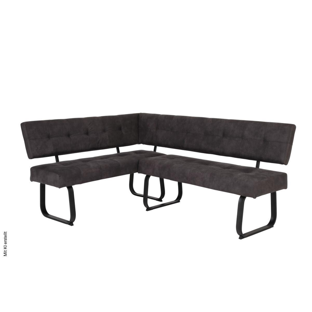 Eckbank Luise anthrazit Vintage B/H/T/L: ca. 152x92x65x202 cm