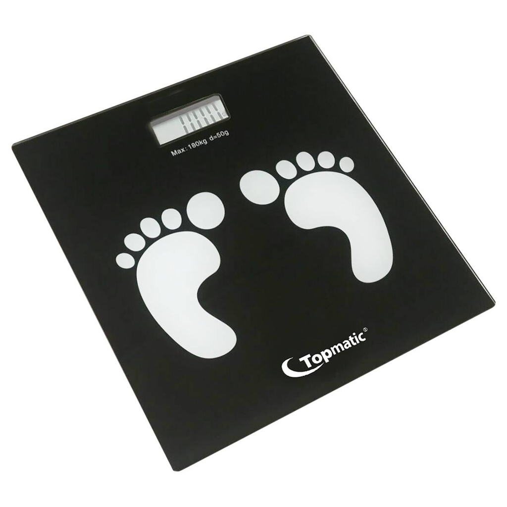 Topmatic Personenwaage schwarz Glas B/L: ca. 28x28 cm