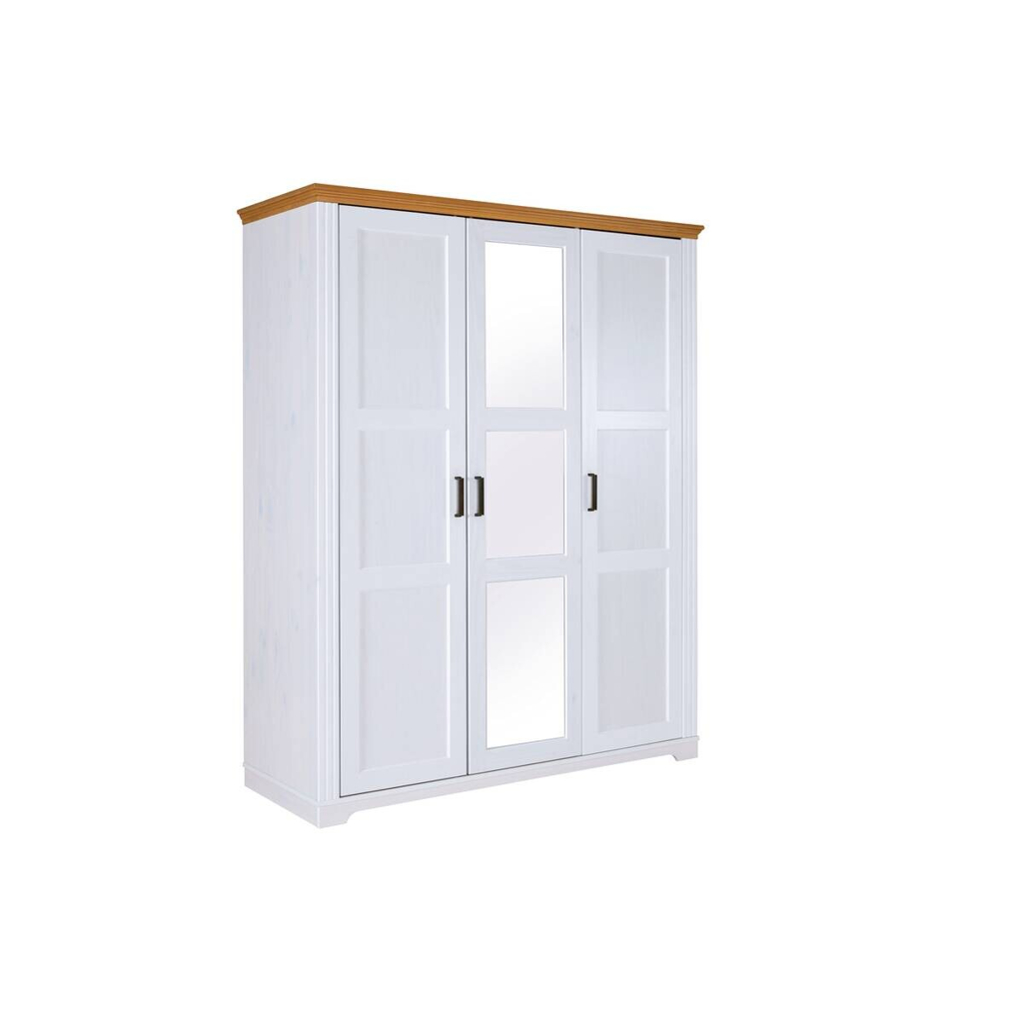 Kleiderschrank Maluno weiß B/H/L: ca. 64x208x166,4 cm