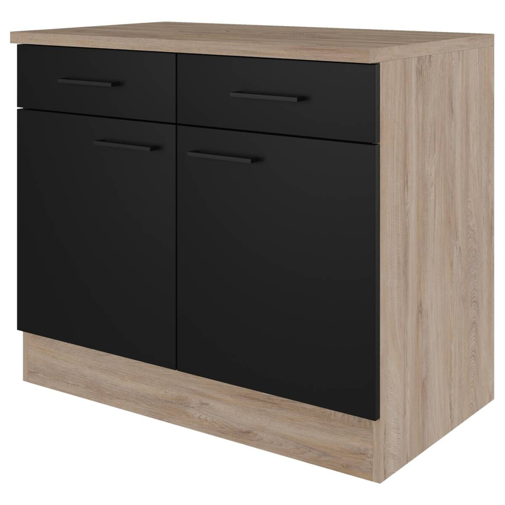 Unterschrank Capri schwarz matt B/H/T: ca. 100x85x60 cm