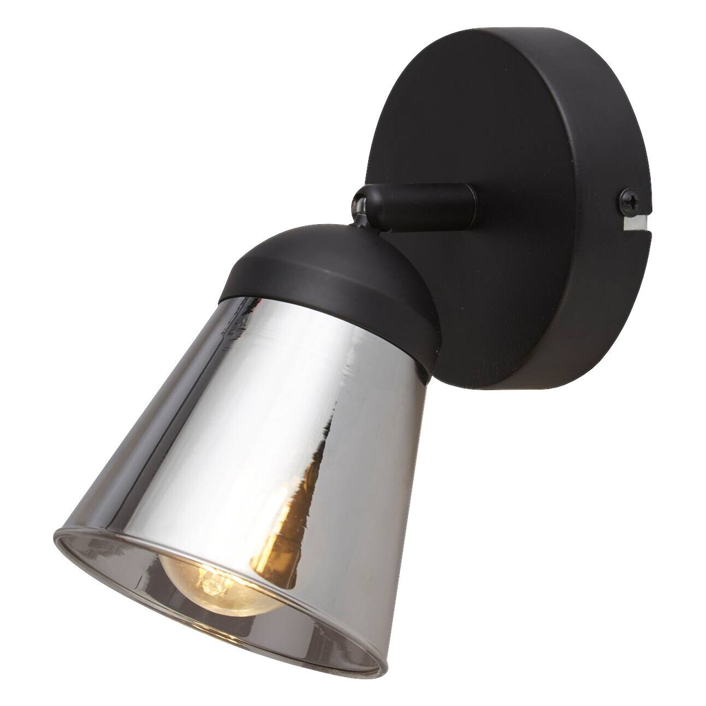 Searchlight Strahler Mega schwarz Stahl Glas B/H/T: ca. 10x17,5x18 cm E14 1 Brennstellen