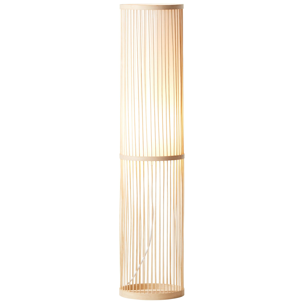 Brilliant Stehlampe Nori 92771/09 natur weiß Holz Textil B/H/T/D: ca. 20x90,5x20x20 cm E27 1 Brennstellen
