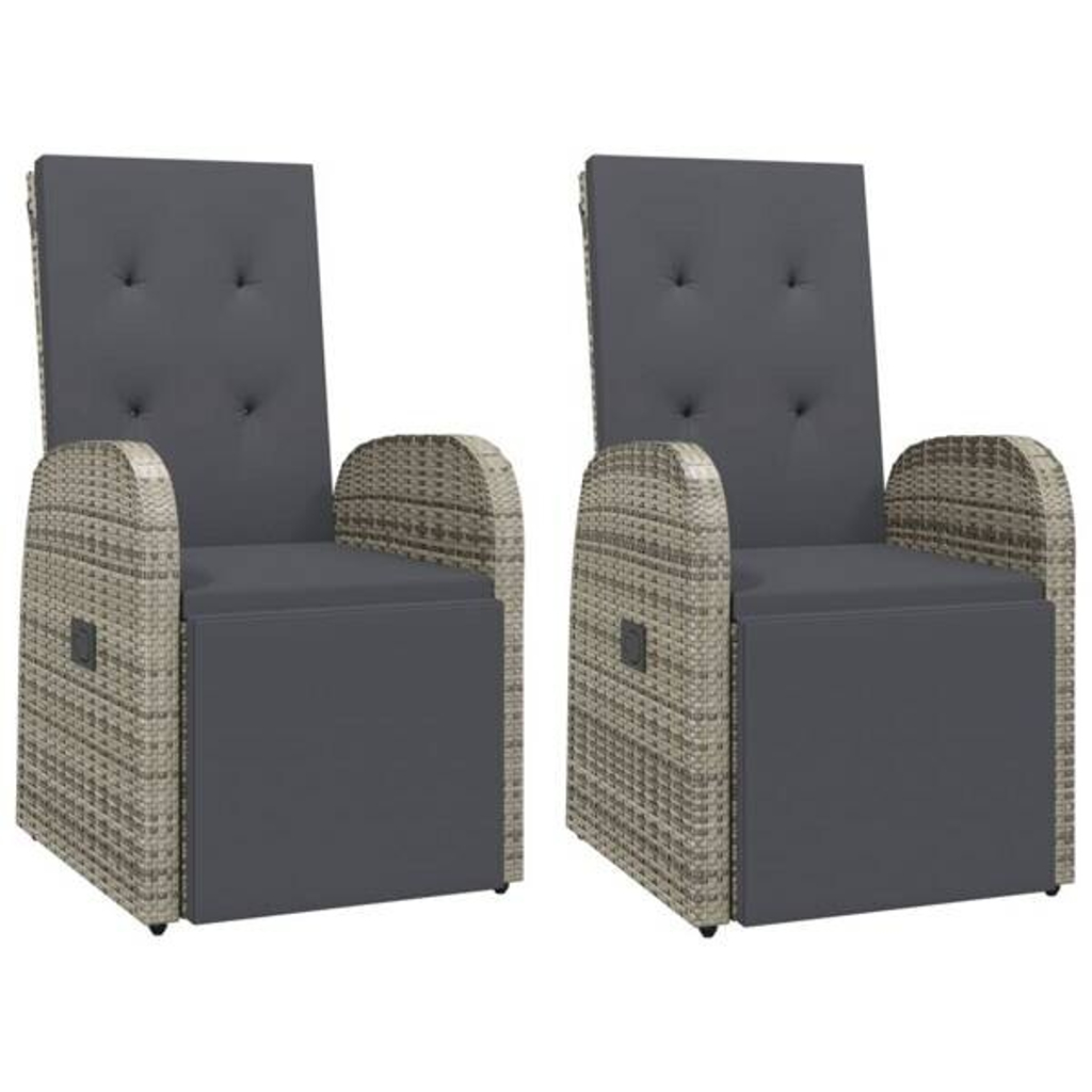 vidaXL Gartensessel grau Kunststoff B/H/L: ca. 69x106x57 cm