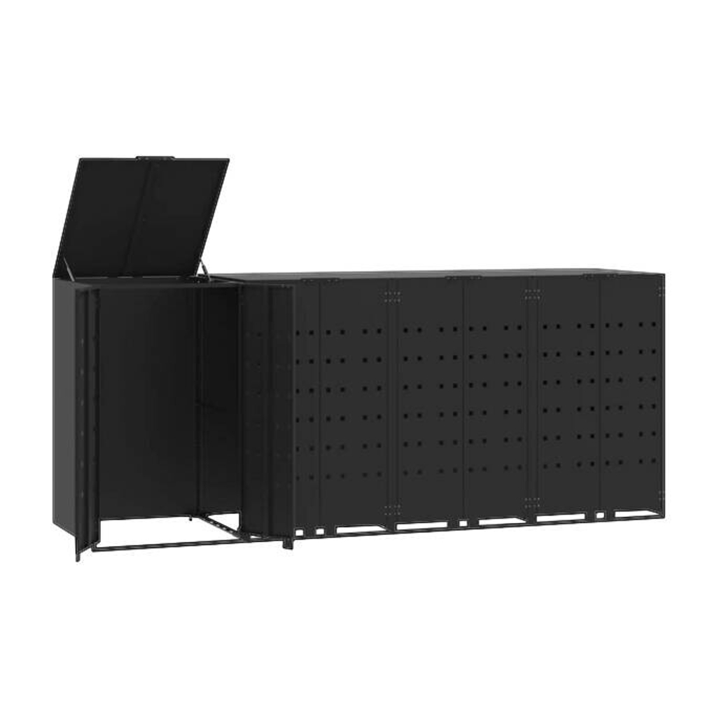 vidaXL Mülltonnenbox schwarz
