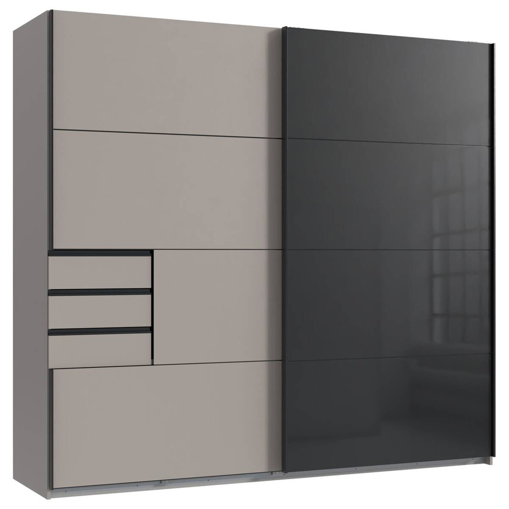 Schwebetürenschrank Tilburg Sahara grau B/H/T: ca. 225x208x64 cm