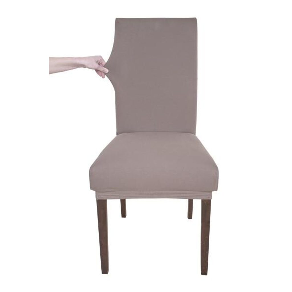 Stuhlhusse taupe Baumwolle B/H/L: ca. 45x65x40 cm