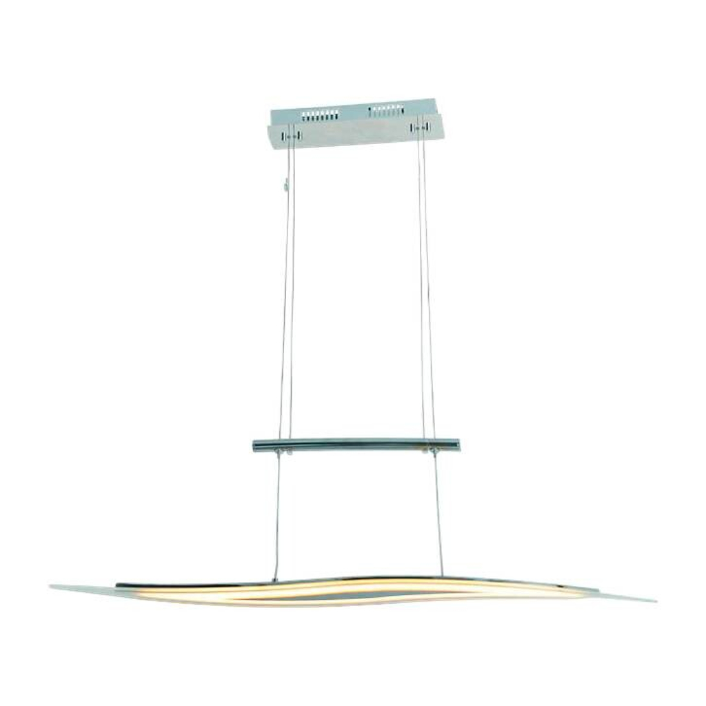 Näve Leuchten LED Pendelleuchte NV7047642 Chrom klar Aluminium Glas B/H/L: ca. 9,3x15x60 cm 1 Brennstellen
