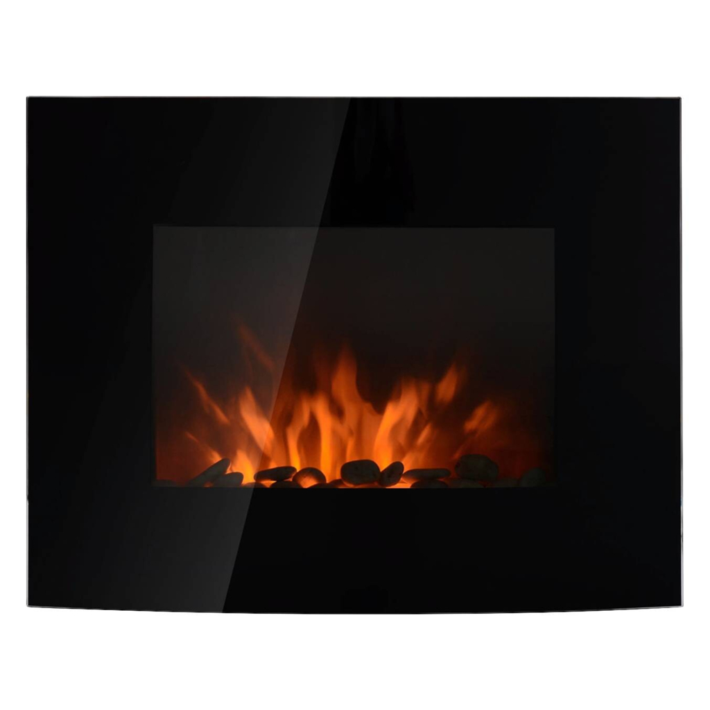HOMCOM Elektrischer-Kamin MH820-052 schwarz Metall Glas B/H/T: ca. 88,5x56x13,5 cm ca. 2000 W